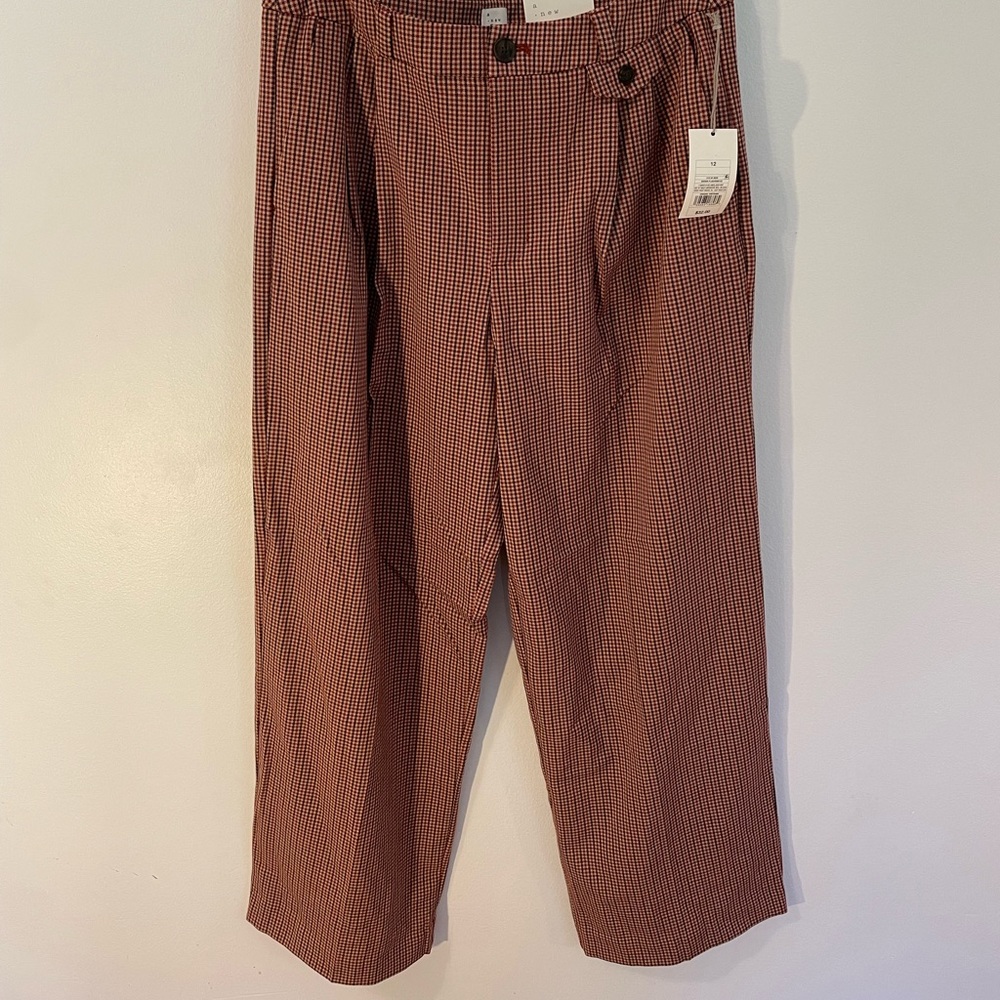 Size 12 wide leg trousers New with tags retails $30 plaid pants
